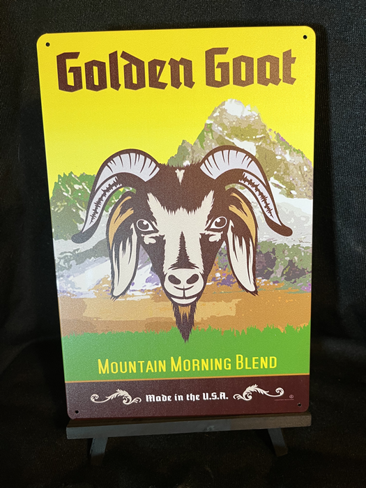 Golden Goat 20 cm x 30 cm Aluminum Sign