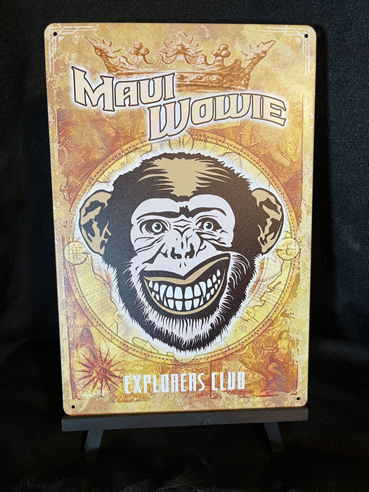 Maui Monkeyin Explorers Club 20 cm x 30 cm Aluminum Sign