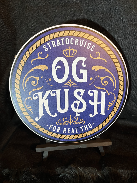 OG KUSH 30 cm x 30 cm Round Aluminum Sign