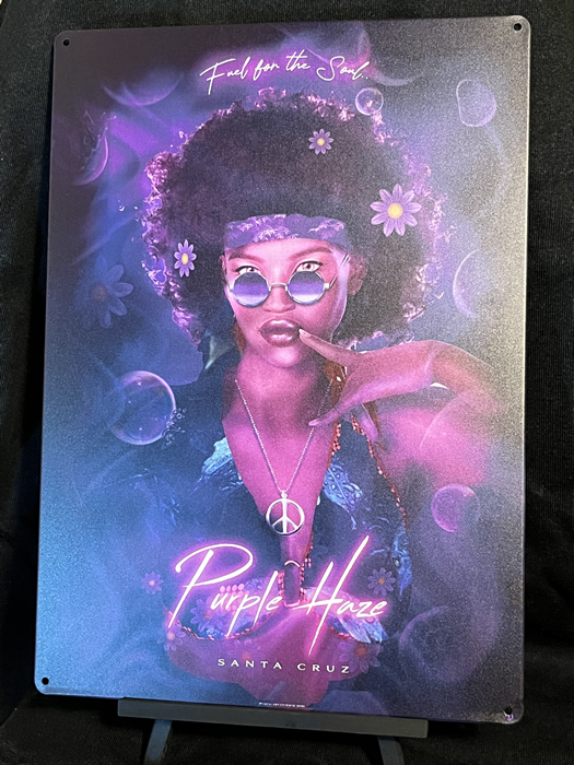 Purple Haze Pinup  32 CM x 48 CM Aluminum Sign